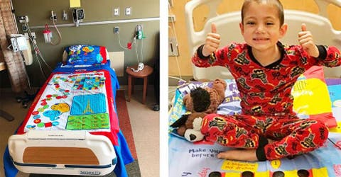 Un padre diseña unas sábanas especiales para ofrecerles diversión a los niños hospitalizados