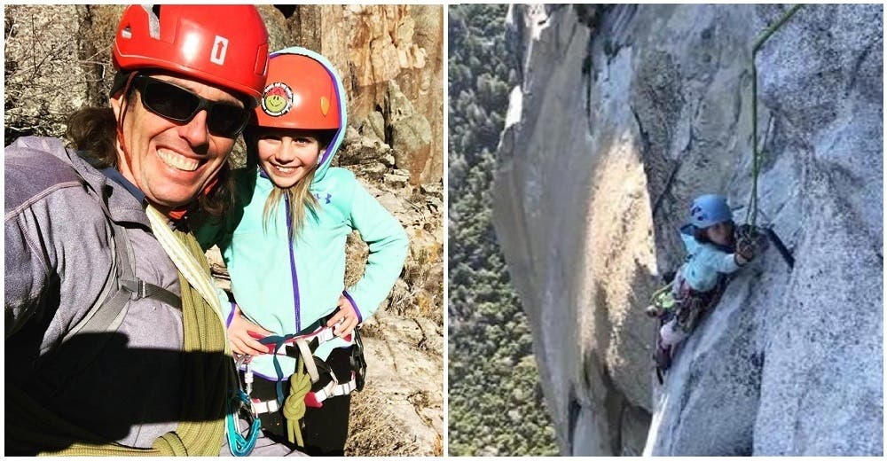 Una niña de 10 años escala un acantilado de 900 metros de altura durante 5 días de arduo trabajo Una niña de 10 años escala un acantilado de 900 metros de altura durante 5 días de arduo trabajo