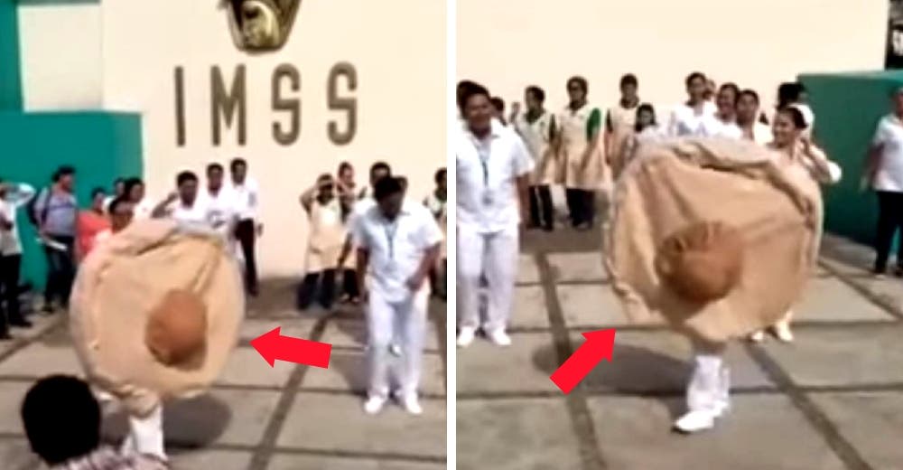 Una institución pública promueve la lactancia materna con un peculiar baile y un seno gigante Una institución pública promueve la lactancia materna con un peculiar baile y un seno gigante