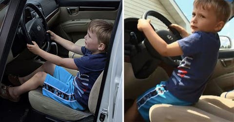 Sorprenden a un niño de 4 años conduciendo varios kilómetros el auto de su abuelo