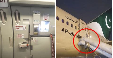 Abre la salida de emergencia del avión confudiéndola con el baño y desata un verdadero caos