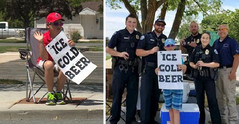La policía acude tras constantes llamados sobre un ingenioso niño de 11 años vendiendo «cerveza»