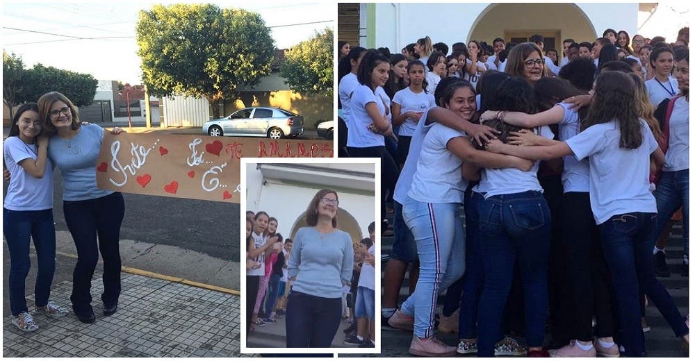 Los estudiantes hacen que su maestra rompa en llanto en su último día en el colegio