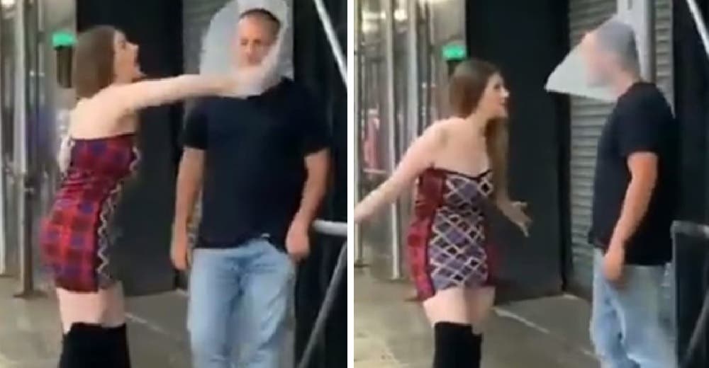 Hace que su novio lleve un cono de perro para que no mire a ninguna otra mujer en la calle Hace que su novio lleve un cono de perro para que no mire a ninguna otra mujer en la calle