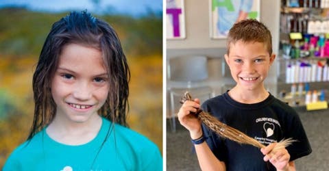 Un niño de 9 años deja crecer su cabello durante 2 años a pesar de ser señalado para donarlo