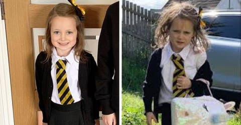 La foto viral del antes y después de una niña demuestra lo dura que es la vuelta al cole