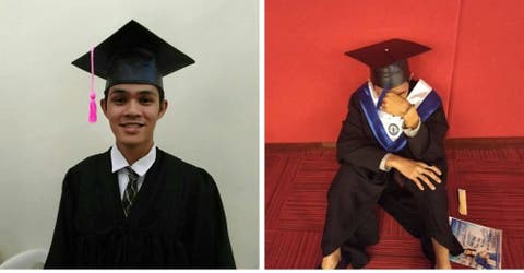 Un brillante joven rompe en llanto porque ningún miembro de su familia acude a su graduación