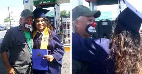 El emotivo momento en que un trabajador payasito es sorprendido por su hija recién graduada