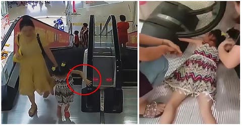 Rescatan a una niña después de que su brazo se quedara atrapado en una escalera mecánica