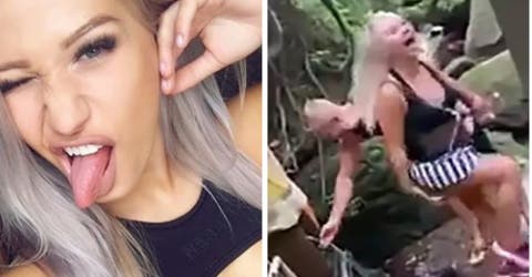 Una influencer ofende a los creyentes dejando que su novio le lave el trasero con agua sagrada