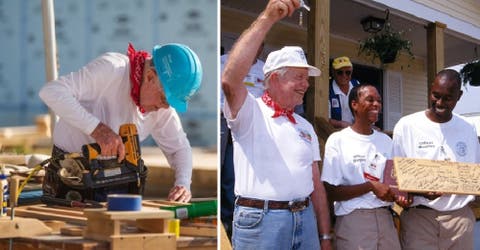 Después de una cirugía de cadera y con 94 años, Jimmy Carter hace casas para los más necesitados