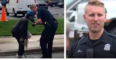 La verdad detrás de la imagen viral de un policía y un hombre sin hogar que intentaba afeitarse