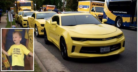 Centenares de autos amarillos aparecen en la casa de un niño de 4 años que venció el cáncer