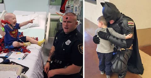 Un policía usa sus vacaciones para convertirse en el héroe de los niños con cáncer