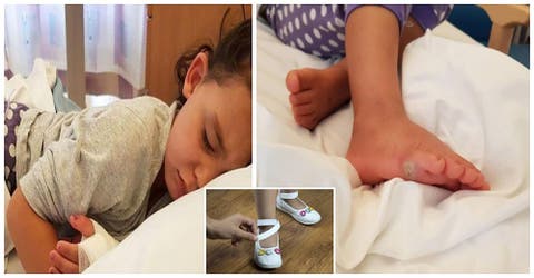 Sienna, de 4 años, casi pierde la vida tras infectarse al probarse unos zapatos nuevos escolares