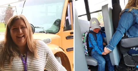 Nada consolaba a un niño en su primer día de escuela hasta que la conductora del bus reaccionó