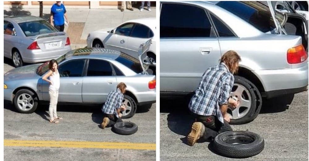 Aunque ni siquiera tiene un hogar, fue el único que se detuvo a ayudar a una madre accidentada Aunque ni siquiera tiene un hogar, fue el único que se detuvo a ayudar a una madre accidentada