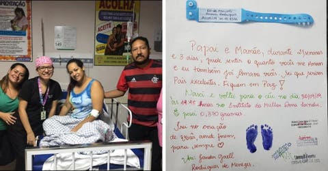 Reciben una emotiva carta poco después de haber perdido a su hijo en el hospital