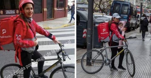 Habla la mujer cuya foto trabajando como repartidora con su bebé en brazos se hizo viral