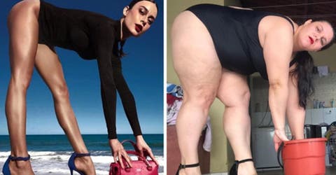 Da un salto a la fama desde que decide reírse de sí misma imitando fotos de celebridades