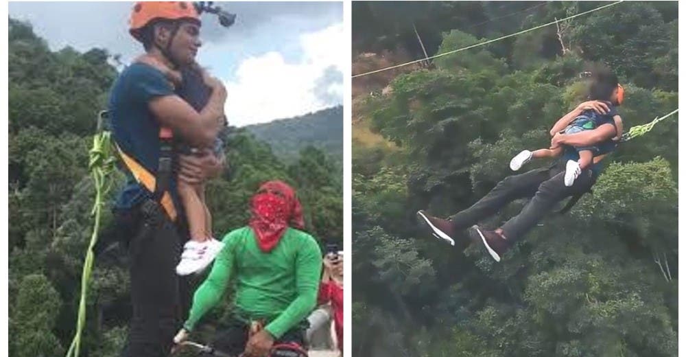 Salta con su hija de 2 años desde un puente de 60 metros de altura para ganar fama en las redes