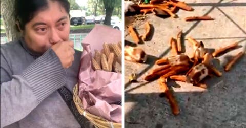 Los policías hacen llorar a una humilde mujer que vende churros para sobrevivir