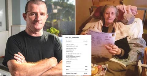 Una asombrada hija publica la factura que le envió el fontanero a su madre enferma terminal