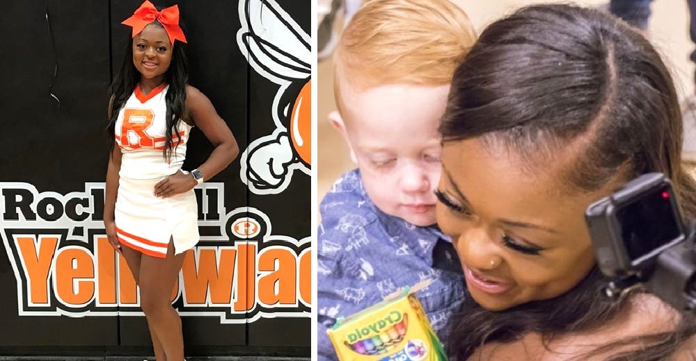 Una porrista interrumpe su actuación al ver que un niño de 2 años estaba en grave peligro Una porrista interrumpe su actuación al ver que un niño de 2 años estaba en grave peligro