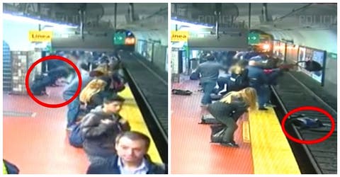 La mala suerte de una mujer que acabó en milagro– La empujaron a las vías del tren por accidente