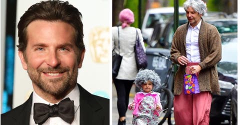 El actor Bradley Cooper aparece pidiendo dulces en Halloween disfrazado de abuelita con su hija