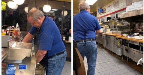 «Pobre señor» – Los clientes de un restaurante entran a la cocina al ver al empleado en apuros