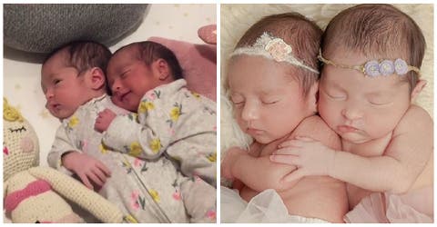 El adorable vídeo viral de las gemelas que se niegan a separarse y duermen abrazadas