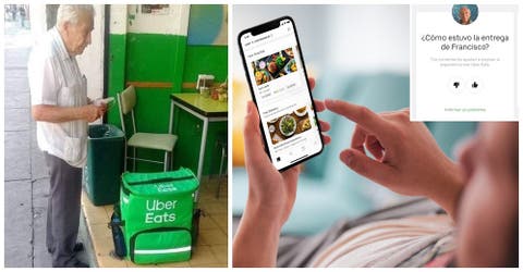 Abuelito que se niega a quedarse en casa consigue trabajo en Uber Eats y lo hace todo caminando