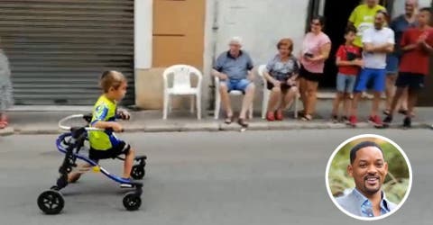 Will Smith se emociona con un niño español que participó en una carrera con su andador