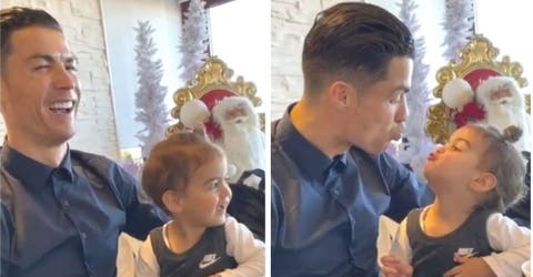 Cristiano Ronaldo se queda cautivado con las primeras palabras en español de su hija menor