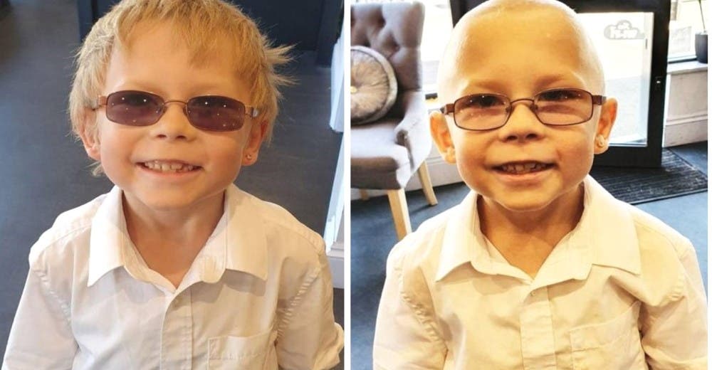 A los 7 años decide afeitar su cabeza para que su amigo con cáncer no se sintiera solo