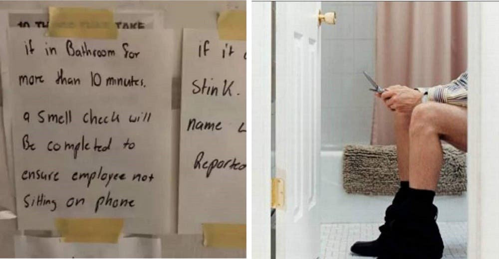 Advierten con un insólito mensaje cómo verificarán qué hacen sus trabajadores en el baño Advierten con un insólito mensaje cómo verificarán qué hacen sus trabajadores en el baño