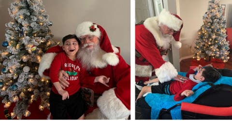 Su condición no le permite salir de su casa a ver a Papá Noel, pero recibió su mágica visita