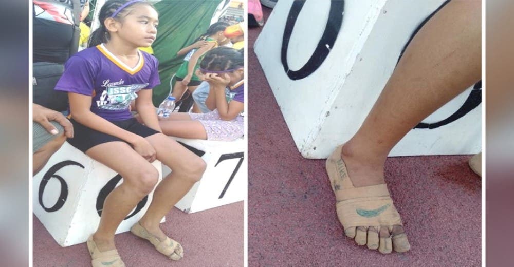 Corre con un calzado improvisado porque no tenía zapatos y gana 3 medallas de oro Corre con un calzado improvisado porque no tenía zapatos y gana 3 medallas de oro