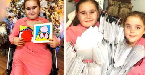 La niña de 11 años que se recupera tras perder su pierna entrega caminando mil cartas de Navidad