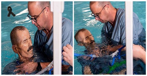 Lo sumergen en una piscina justo antes de morir para ofrecerle paz cumpliendo su último deseo