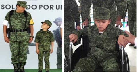 Cumplen el sueño de un niño de 9 años que lucha por sobrevivir y quería ser parte del ejército