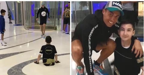 Cristiano Ronaldo juega fútbol con un niño sin piernas cumpliendo su gran sueño