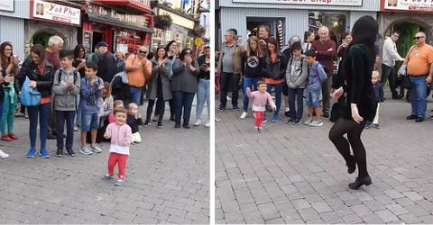 Una niña interrumpe el show de una bailarina profesional ante una multitud y se hace viral