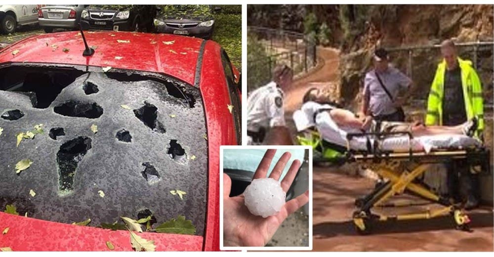 Un rayo impacta sobre 2 personas mientras inmensas bolas de granizo caen sobre Australia Un rayo impacta sobre 2 personas mientras inmensas bolas de granizo caen sobre Australia