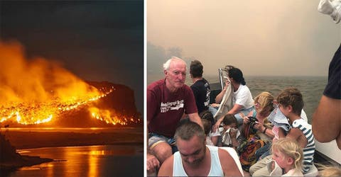 «Le debemos nuestra vida» – Rescata a 12 turistas en un bote mientras su casa ardía en llamas