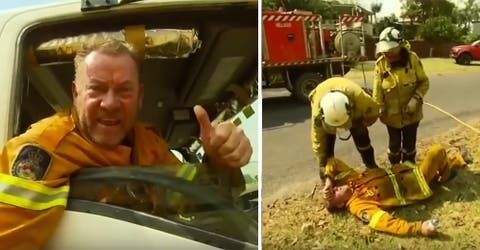 Un bombero agotado se desploma al expresar su indignación contra el Primer Ministro australiano