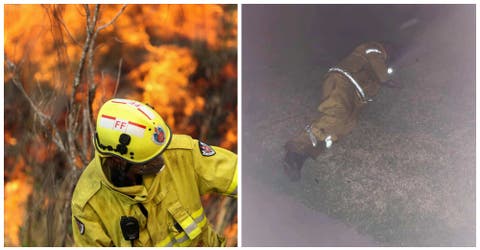 La foto viral que muestra la realidad de los voluntarios que luchan contra el fuego en Australia