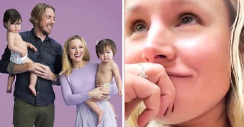 Kristen Bell no puede aguantar la risa al  explicar a sus hijas qué es el dedo del medio