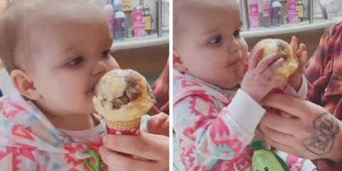 Graba la reacción de su bebé al probar helado por primera vez y genera miles de comentarios